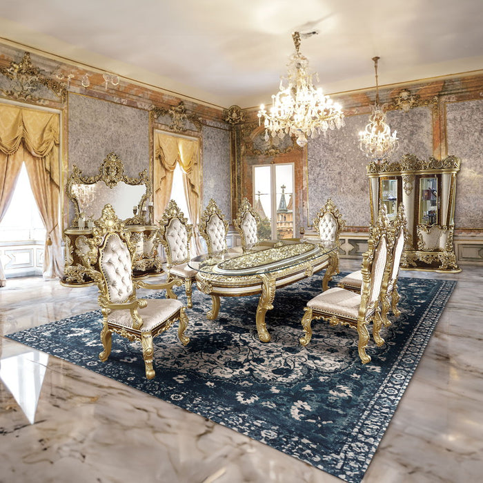 Desiderius - Dining Table - Antique Gold & Hand-Painted Brown