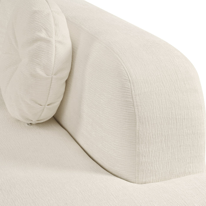 Extra Large Sectional Sofa Soft Fabric Upholstery, Elegant Curved Design With 3 Round Cushions, High - Resilience Foam For Ultimate Comfort - Beige