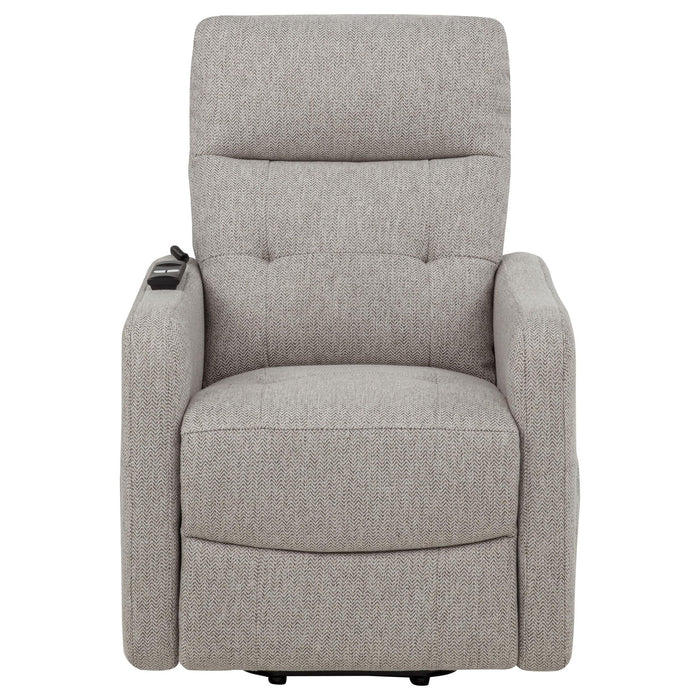 Dayes Upholstered Power Lift Recliner Chair Taupe