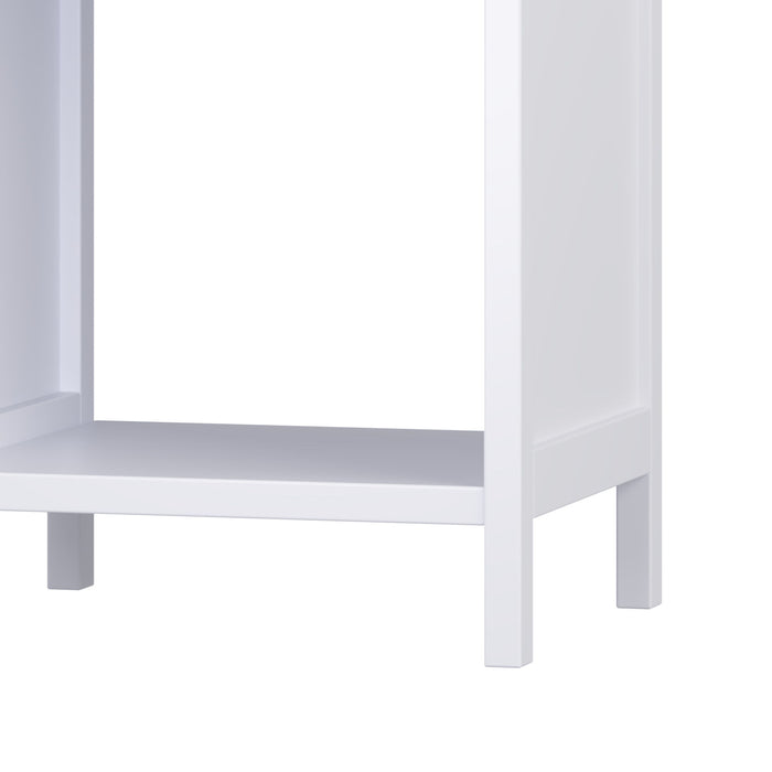 Nightstand With Drawer And Open Shelf, Scalloped Edge Bedside Table