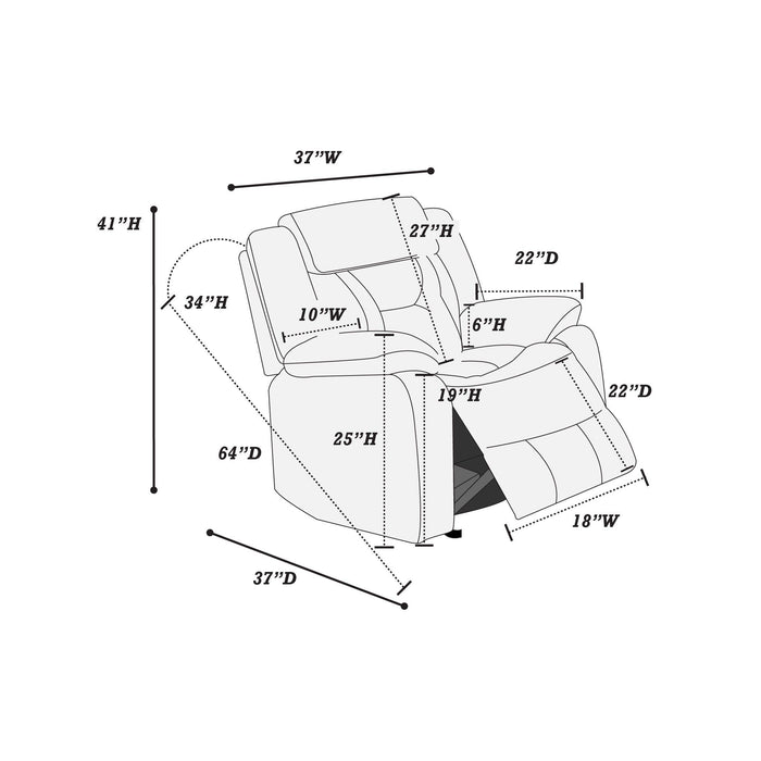 Modern Recliner With Pillow Arms And Headrest