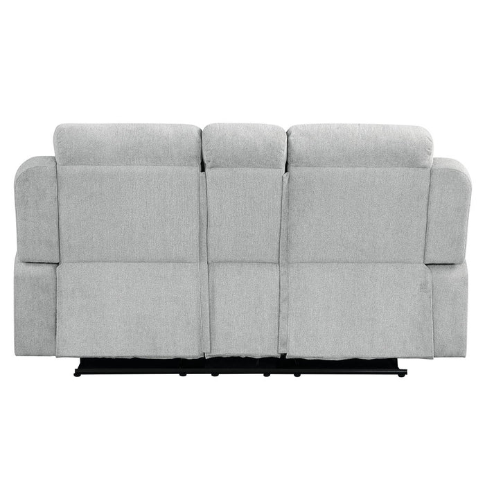 Galya - Motion Loveseat With Console - Light Gray Chenille