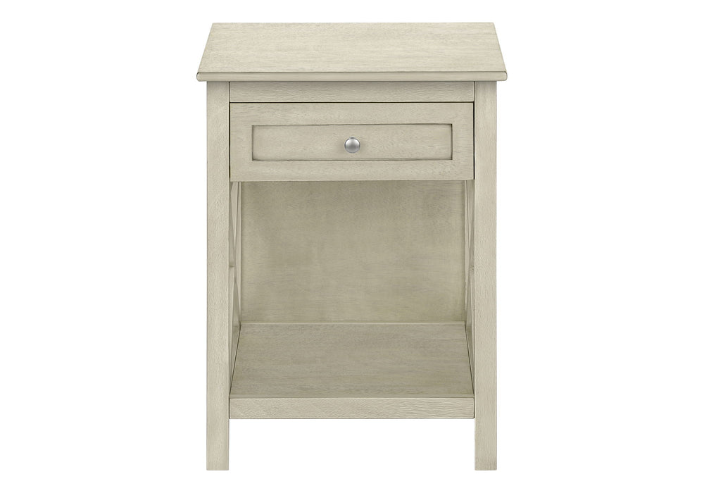 Accent End Table, 2 Tier, Storage Drawer, Transitional Style