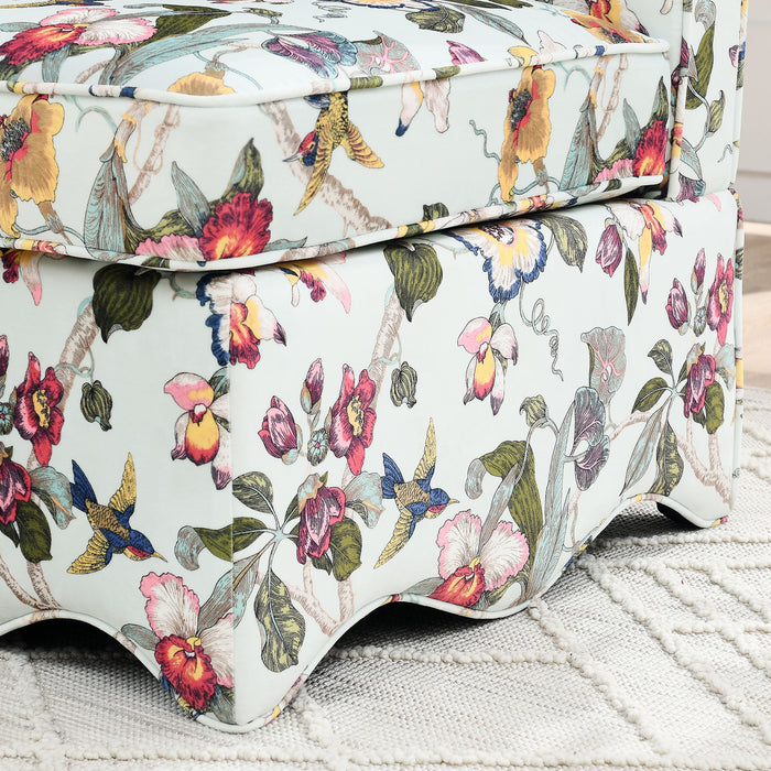 Stylish Flannel Dining Chair With Soft Cushion And Backrest