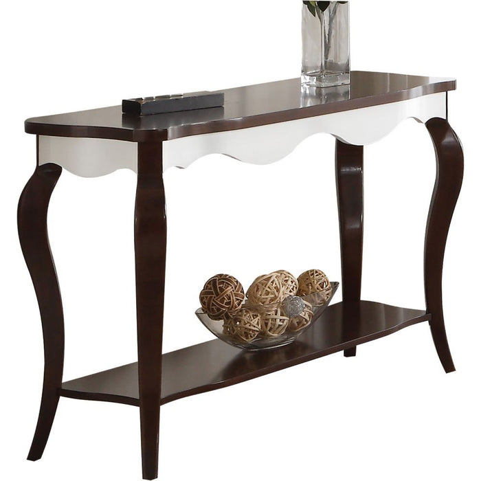 Mathias - Sofa Table - White & Walnut