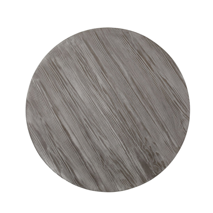 Coffee Table With Wood Patterned Tabletop And Iron Frame - Gray