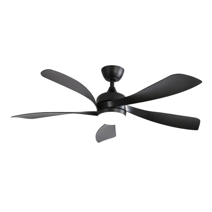 52" Low Profile Ceiling Fan With Remote Control Lights DC Motor For Patio Living Room - Black