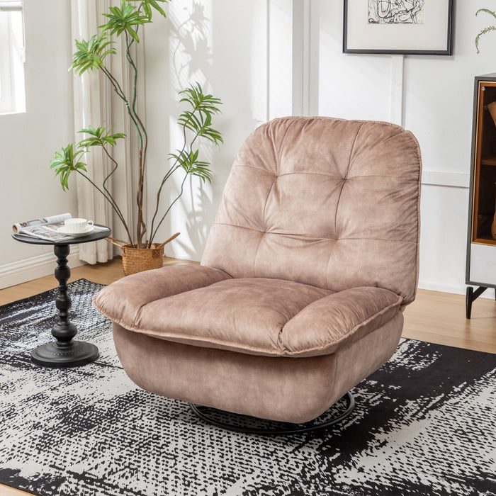 Modern Swivel Gliding Recliner Chair With Rocking Function And Phone Holder, Large Comfortable