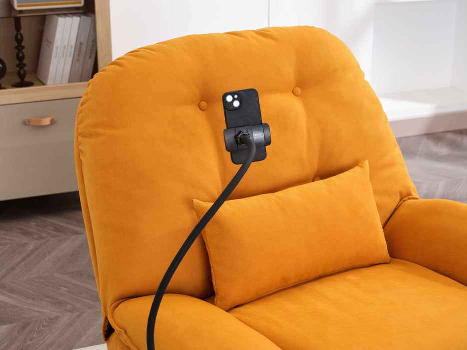 Power Recliner Swivel Glider USB Charger With Bluetooth Music Player, Sleep, Working, Game And Leisure