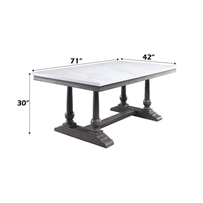 Yabeina - Dining Table - Marble Top Top & Gray Oak