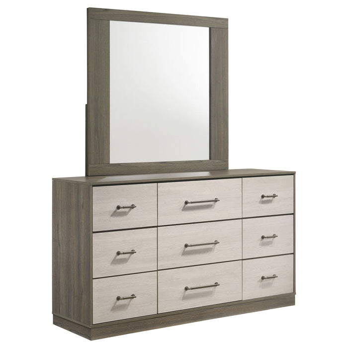 Fenwick 9-drawer Dresser with Mirror Grey Oak