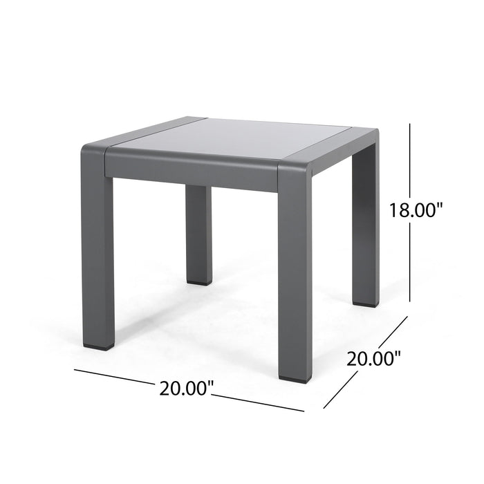 Cape Coral - Contemporary Side Table With Frosted Glass Top