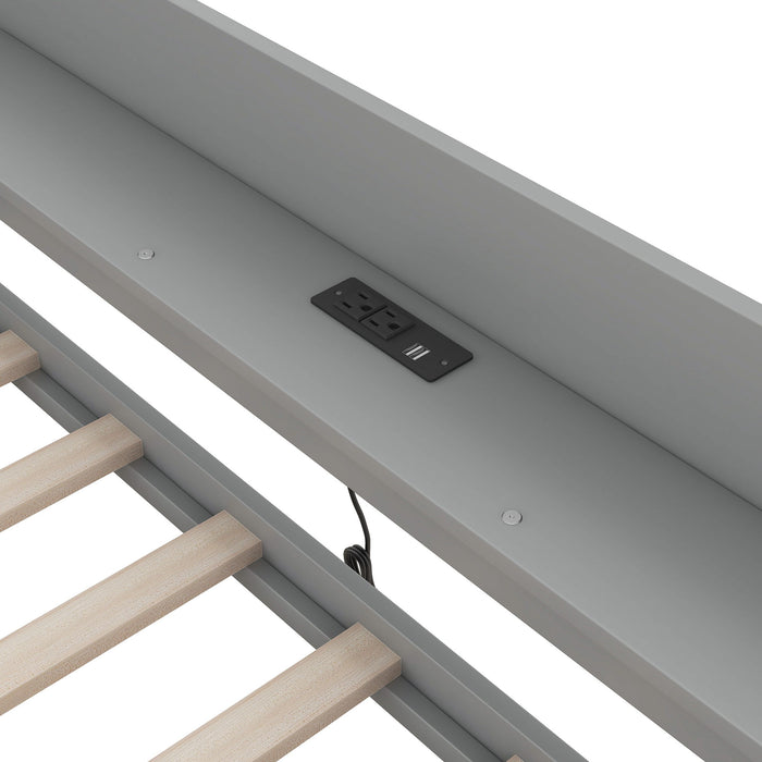 Daybed With Shelves, Drawers And Built In Charging Station