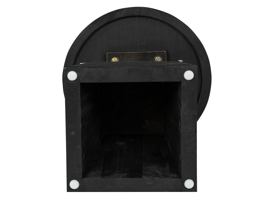 Lindon - Dark Round Pedestal Accent End Table - Belgian Wheat