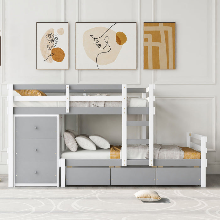 Loft Bunk Bed With Drawers And Ladder