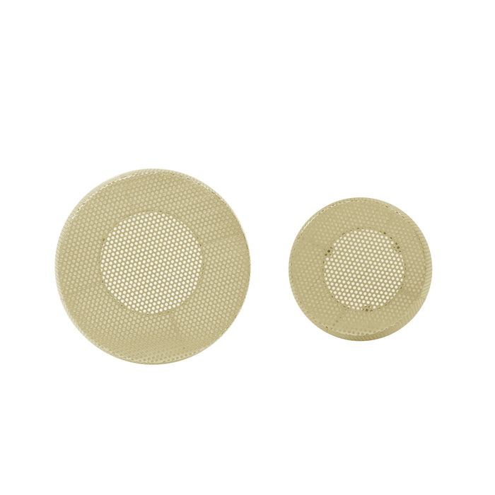 Modern Round Metal Hollow Side Table Set With Openwork Design - Gold