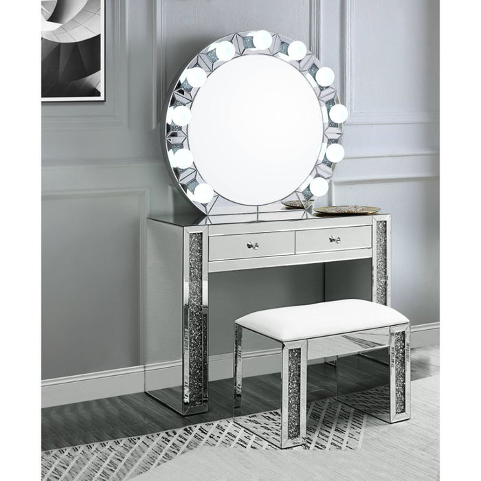 Noralie - 29" Accent Mirror - Mirrored & Faux Diamonds