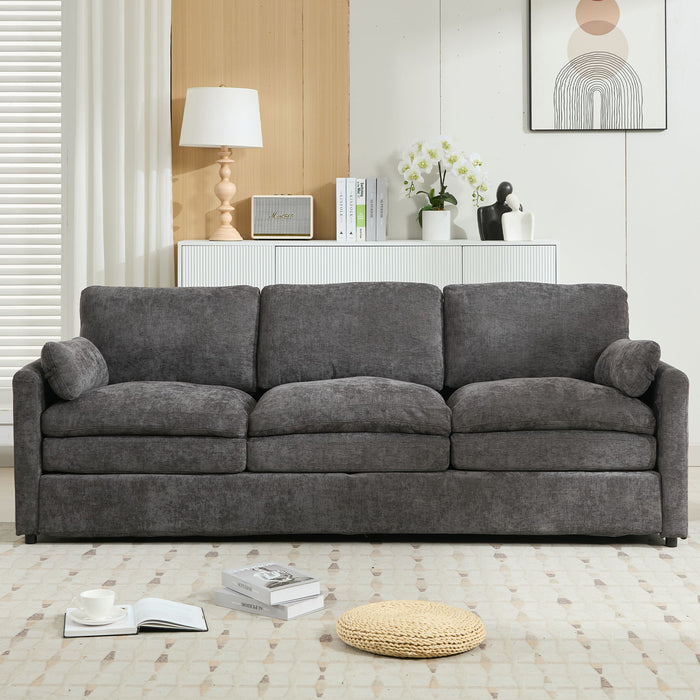 Cozy Upholstered 3 Seater Sofa Plush Cushion For Living Room