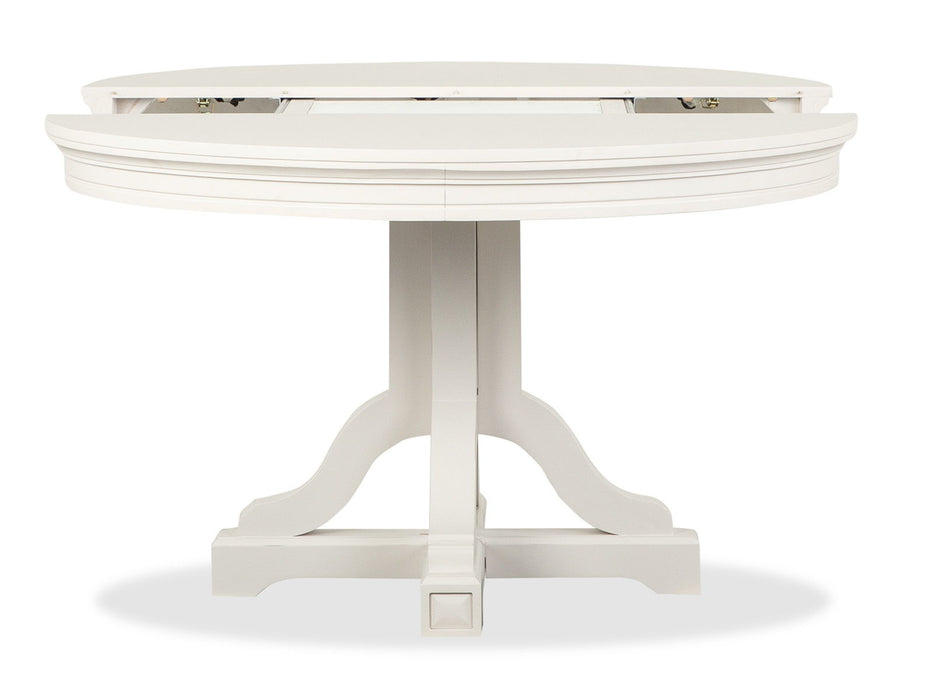 Willowbrook - Extendable 48" Round Dining Table - Egg Shell White
