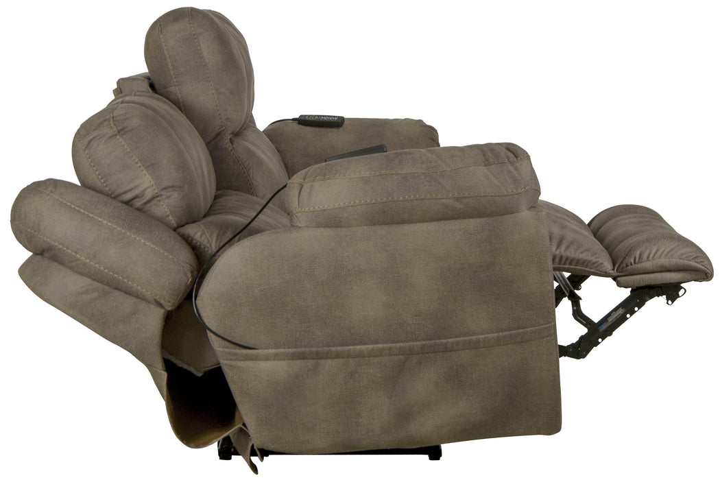 Flynn - Power Lay Flat Reclining Sofa Power Adjustable Headrest & Lumbar And Dual Heat & Massage - Fig