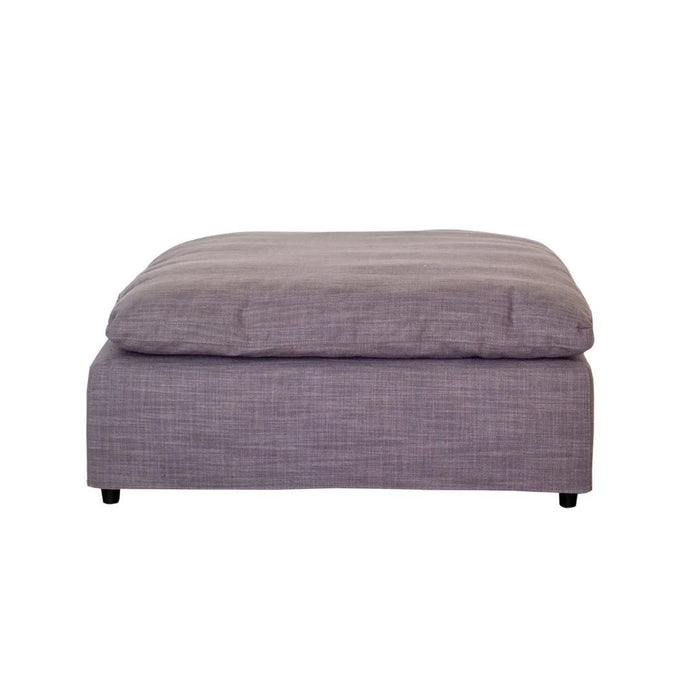 Modern 17" Petite Size Ottoman, Premium Fabric Upholstered Living Room Cube Ottoman With Plush Seat Cushion, Gray