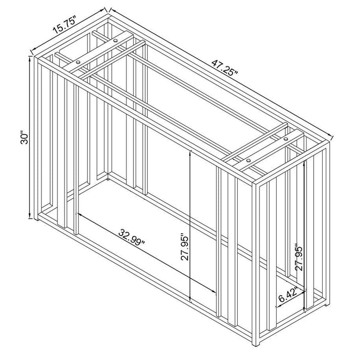 Adri - Glass Top Entryway Sofa Console Table