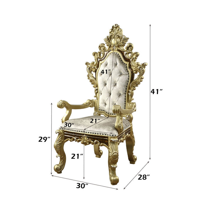 Desiderius - Arm Chair Set of 2) - Antique Gold & Hand-Painted Brown