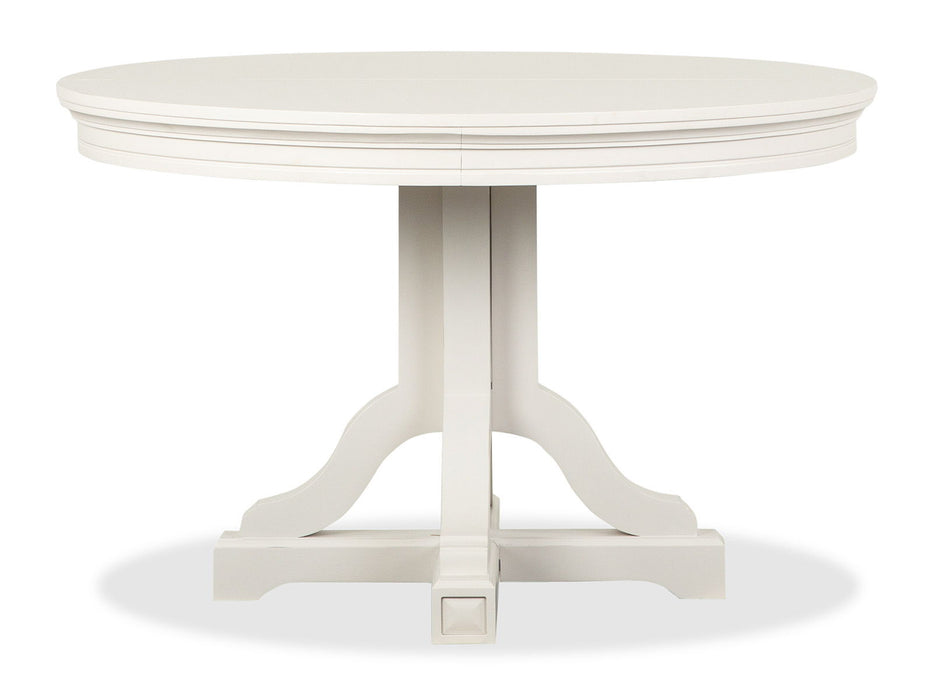 Willowbrook - Extendable 48" Round Dining Table - Egg Shell White
