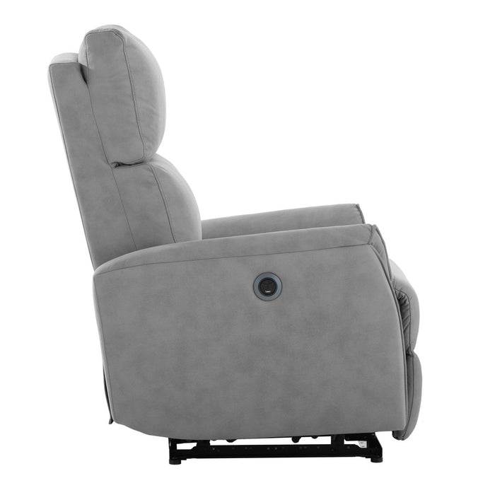 Electric Power Recliner Chair, Upholstered Foam Lounge Single Sofa, Reclining Chair With USB Charging Ports, Home Theater Seating, Living Room Bedroom, Gray