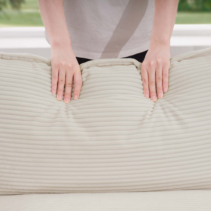 Classic Modern Comfortable Single Chair Deep Seat Sofa With Footstool