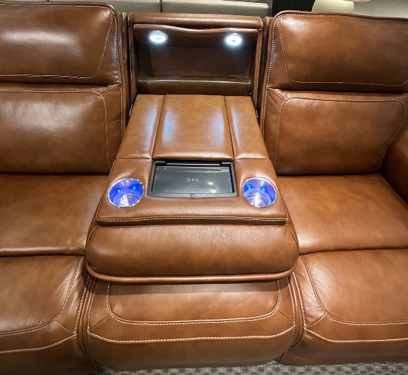 Morris - 3P Sofa (Zero Gravity, Drop Down Table) - Venetian-Honey