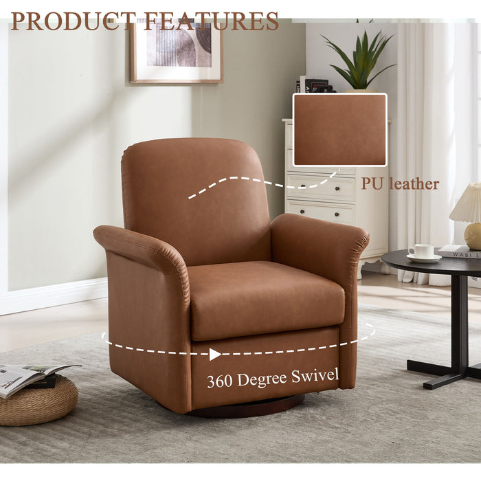 Modern Swivel Barrel Accent Chair With Base