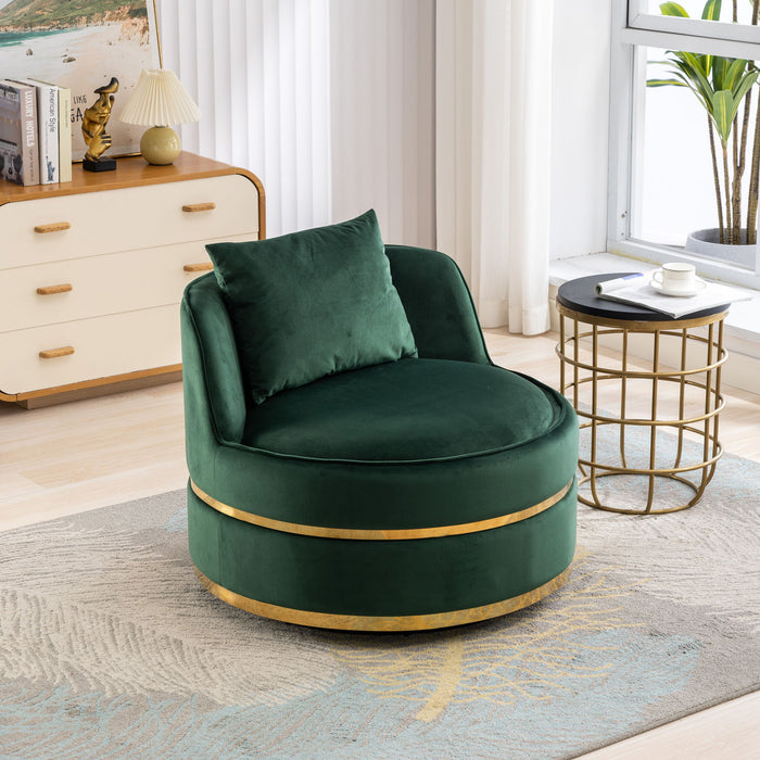 360 Degree Swivel Over Sized Upholstered Barrel Chair