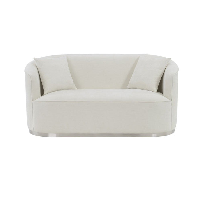 Odette - Loveseat With 2 Pillows - Beige Chenille