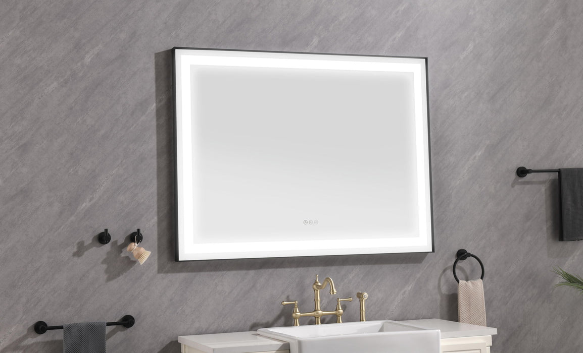 Led Lighted Bathroom Wall Mounted Mirror With High Lumen / Anti Fog - Gold