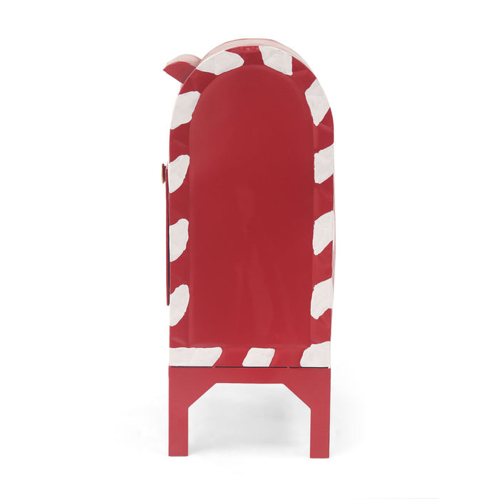 Christmas Mailbox Decoration With Festive Design, Classic Holiday Charm - Red