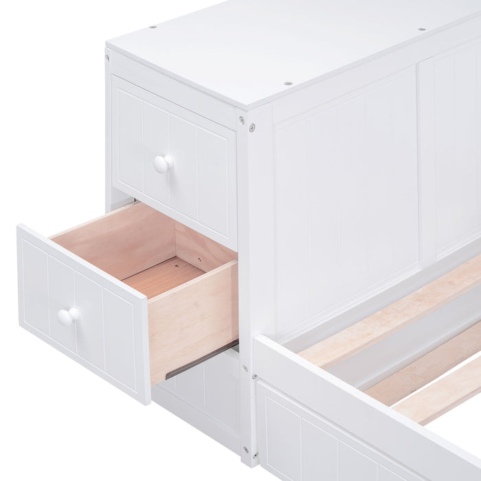 Daybed With Storage Arms, Trundle And Charging Station