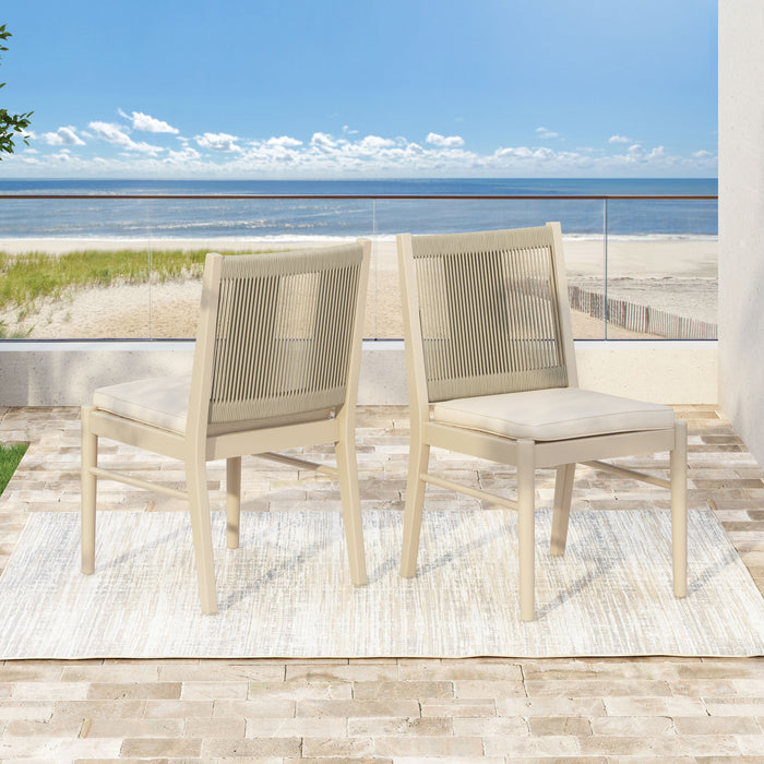 Cordoba - Dining Chair (Set of 2) Comfortable Armless Chairs - Beige