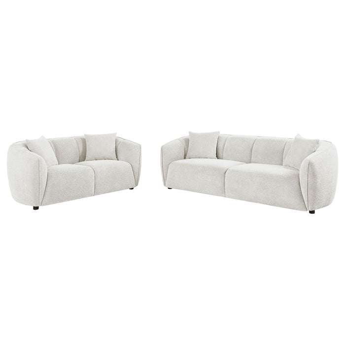 Aleisha 2-piece Fabroc Upholstered Sofa Set Sand