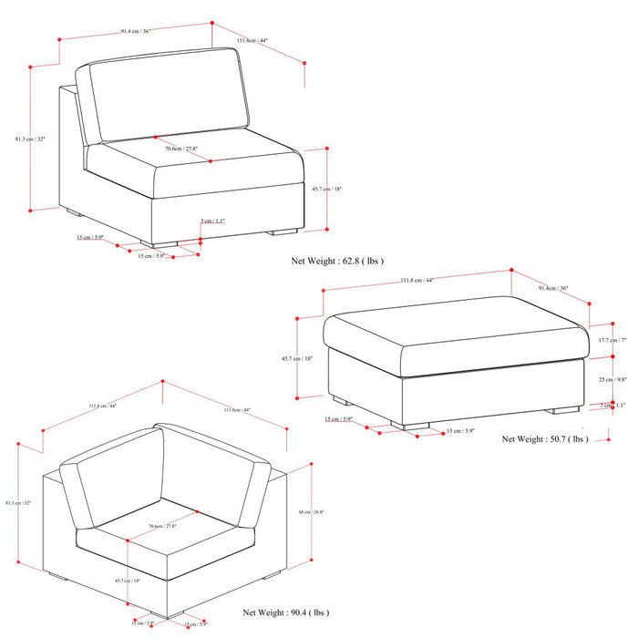 Jasmine - Pit Sectional Sofa - Gray