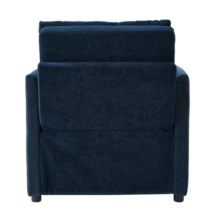 Upholstered Convertible Sleeper Sofa With 5 Position Backrest, Side Pockets, Storage