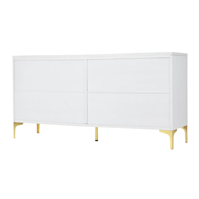 Modern Sideboard Buffet Cabinet With Handleless Press To Open Design With 4 Doors