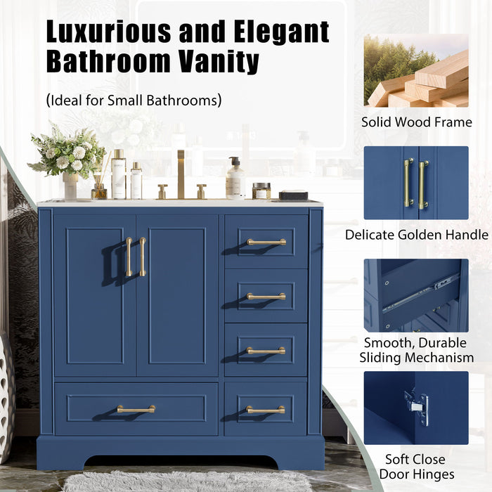 Traditional Bathroom Vanity With Soft Close Doors And Drawers