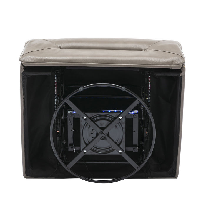 360° Swivel And Rocking Home Theater Recliner Manual Recliner Chair With A LED Light Strip For Living Room