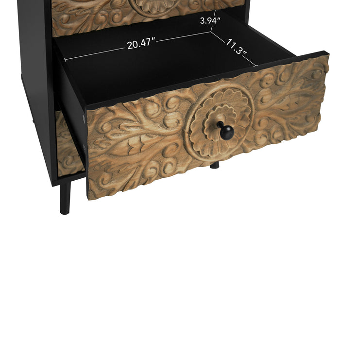 3 Drawer Cabinet, Suitable For Bedroom - Black