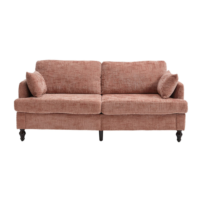 Chenille 2 Seater Sofa With LED Light, USB Charging Port, And Storage Bag