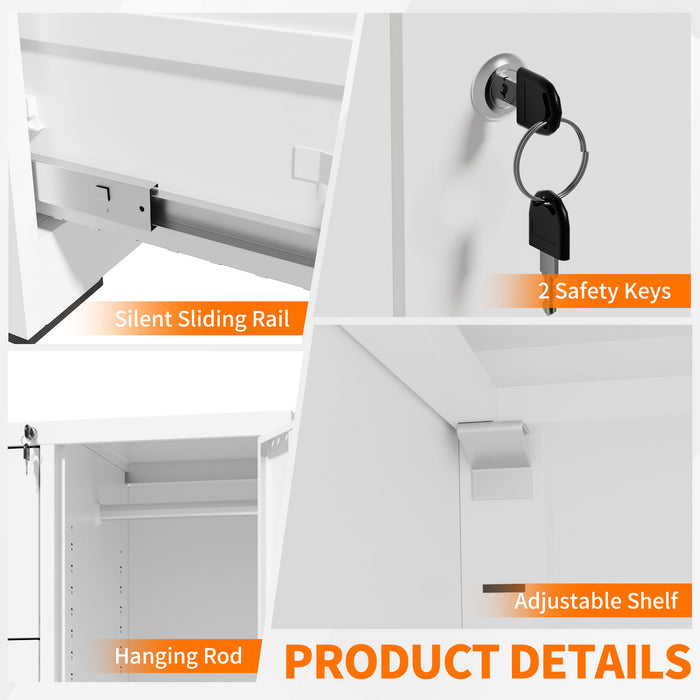 Storage Vertical Filing Cabinet With Lock