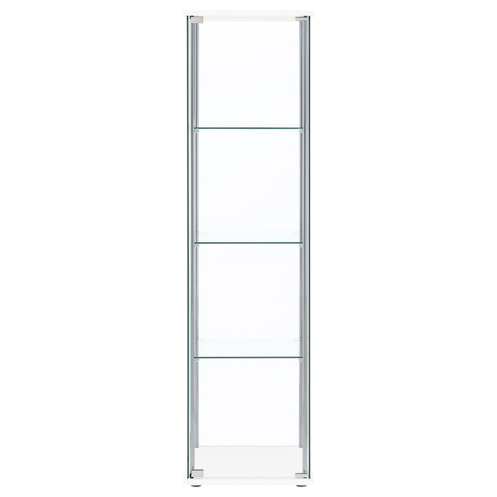 Bellatrix 3-shelf Clear Glass Curio Cabinet White