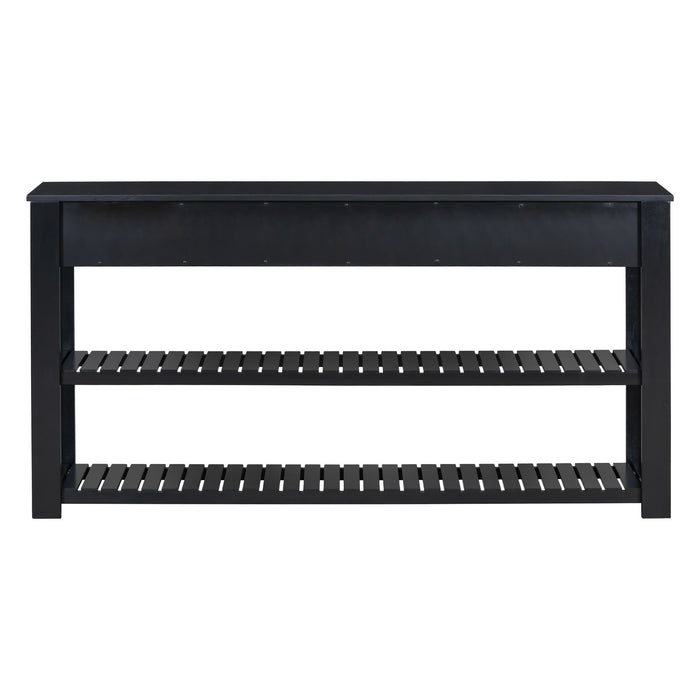 U_Style Stylish Entryway Console Table With 4 Drawers And 2 Shelves, Suitable For Living Rooms