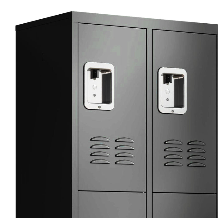 9 Door Lockers With Lock For Secure Storage And - Black
